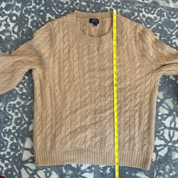J. Crew men's Cashmere cable-knit Sweater Camel size large - Picture 7 of 8